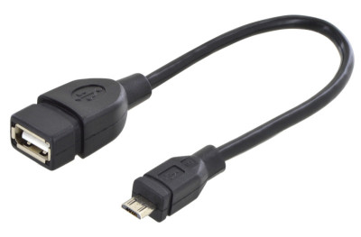 DIGITUS Câble adaptateur USB 2.0, OTG, micro USB-B - USB-A