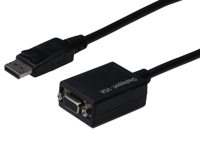Câble adaptateur DIGITUS, DisplayPort - HD15, 0,15 m, noir