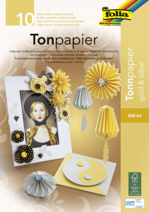 folia Bloc de papier à dessin, A4, 130 g/m2, or et argent
