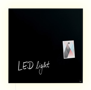artverum® de verre magnétique sigel LED, noir