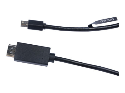 V7 : CABLE MINI DP VERS HDMI 2M MALE NOIR 100 CUIVRE