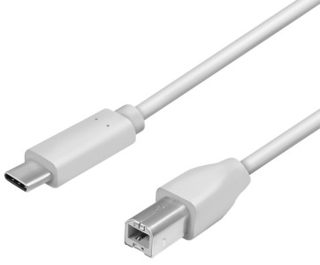 LogiLink Câble USB 2.0, USB-C - USB-B mâle, 1,0 m, gris