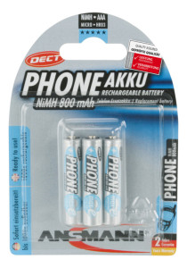 ANSMANN Batterie NiMH, maxE Micro AAA, 800 mAh, blister de 3