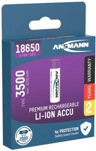 ANSMANN Batterie Li-Ion 18650, 3.6 V, 2600 mAh