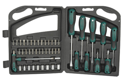 BRÜDER MANNESMANN Kit d'outils, 47 pièces, dans une malette
