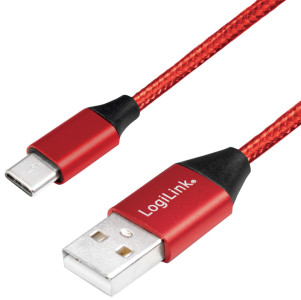 LogiLink Câble USB 2.0, USB-A - USB-C mâle, 1,0 m, noir