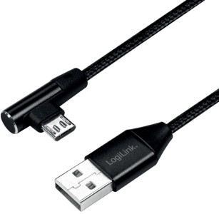 LogiLink Câble USB 2.0, USB-A - Micro USB, 0,3 m, noir