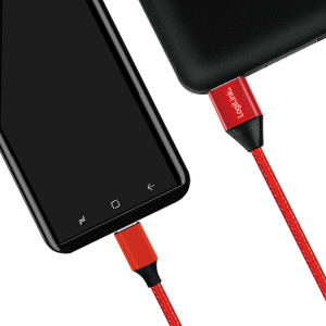 LogiLink Câble USB 2.0, USB-A - USB-C mâle, 0,3 m, rouge