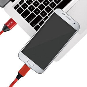 LogiLink Câble USB 2.0, USB-A - Micro USB, 0,3 m, rouge