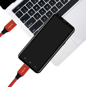 LogiLink Câble USB 2.0, USB-C - USB-C mâle, 0,3 m, noir