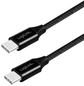 LogiLink Câble USB 2.0, USB-C - USB-C mâle, 1,0 m, noir