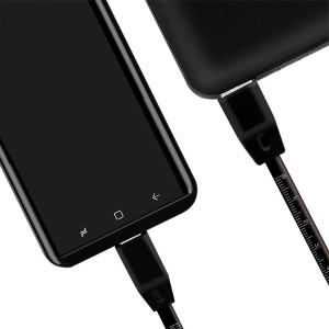 LogiLink Câble USB 2.0 avec règle, USB-A - USB-C mâle, noir