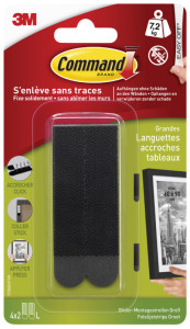 3M Command Languettes accroches tableaux, taille: L, blanc