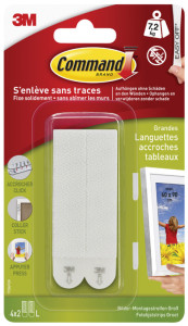 3M Command Languettes accroches tableaux, taille: L, blanc