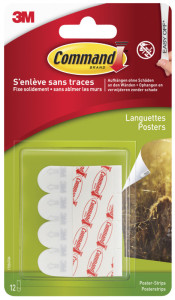 3M Command Attaches posters, taille: S, blanc