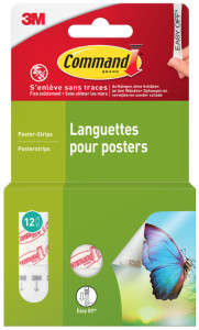 3M Command Attaches posters, taille: S, blanc