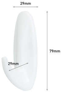 3M Command Crochet design, plastique, taille: M, blanc