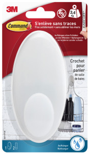 3M Command Crochet de salle de bain, taille: XL, blanc