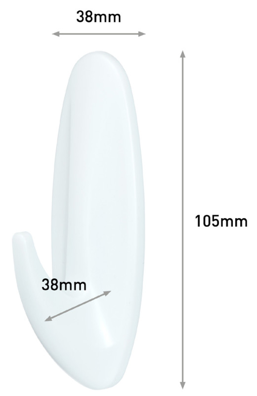 3M Command Crochet pour salle de bain design, blanc