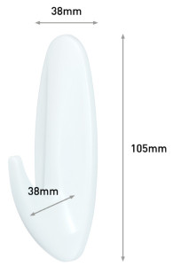 3M Command Crochet pour salle de bain design, blanc