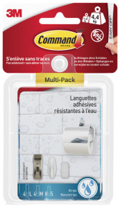 3M Command Languette adhésive pour salle de bain, assorti