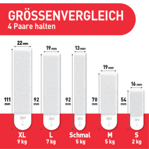 Commande 3M bandes de montage photo bandes, Taille: M, étroite