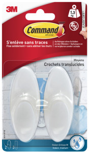 3M Command Crochet pour salle de bain, plastique, blanc