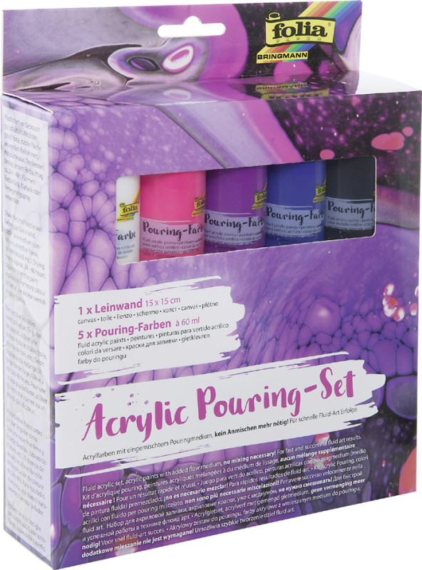 folia Kit de peinture acrylique pour pouring INTENSE, 5+1