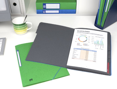 Oxford Trieur Top File+, A4, 12 compartiments, bleu clair
