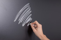 Bi-Office Tableau noir, cadre optique cerisier, 900 x 600 mm