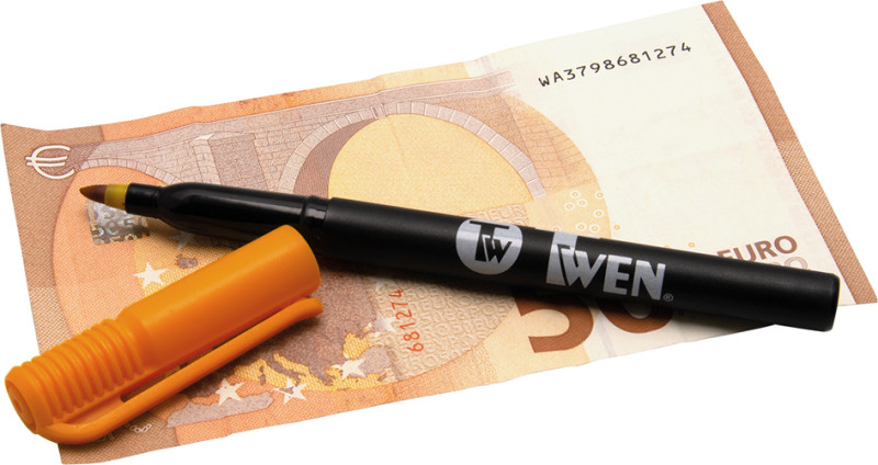 TWEN Stylo détecteur de faux billets, couleur: jaune / noir