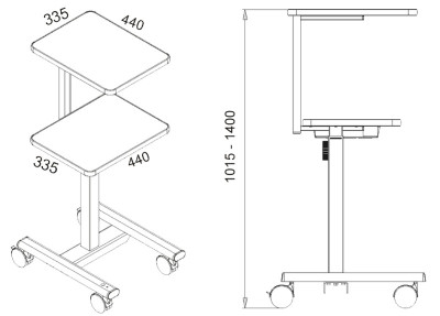 ANDERS + KERN Chariot de projection EuroLine DVP II, gris