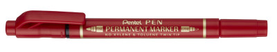 Pentel Marqueur permanent Pen, double pointe, bleu