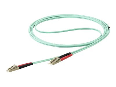 Câble Fibre Optique Multimode de 1m LC/UPC à LC/UPC OM4, Fibre Zipcord  50/125µm LOMMF/VCSEL, Réseaux 100G, Faible Perte d'Insertion, Cordon de