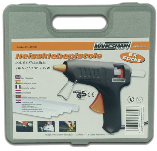 BRÜDER MANNESMANN Pistolet à colle, malette en plastique