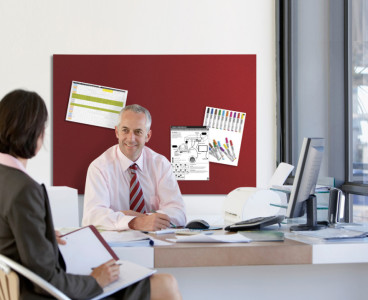 Bi-Office Tableau en feutre, 900 x 600 mm, bordeaux
