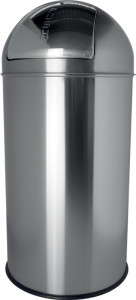 poubelle métallique helit « le dôme », 30 litres, blanc