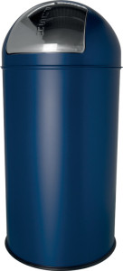 poubelle métallique helit « le dôme », 30 litres, bleu