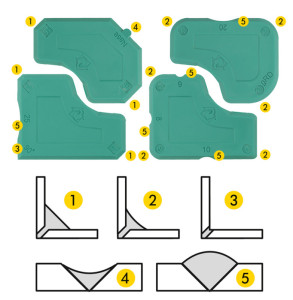 HEYTEC Kit de lisseurs de joint, 4 pièces, vert