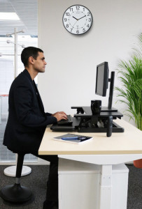 poste de travail assis-debout Unilux ERGO DESK 2, noir