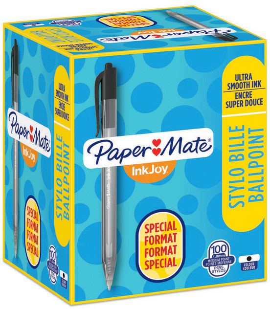 Blister de 8 stylos bille Papermate InkJoy 100 assortis