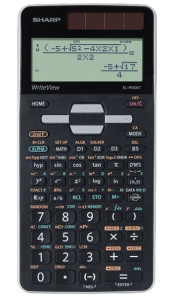 SHARP Calculatrice scolaire EL-W506T-GY, couleur: noir/gris