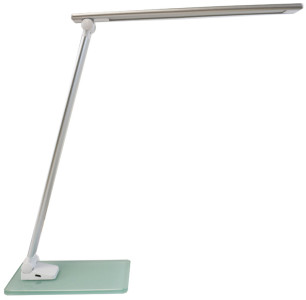 UNiLUX Lampe de bureau LED POPY, variateur, socle en verre