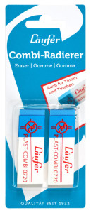 Läufer Gomme en plastique PLAST COMBI, carte blister de 2