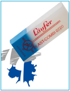 Läufer Gomme en plastique PLAST COMBI, carte blister de 2