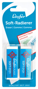 Läufer Gomme en plastique PLAST SOFT, carte blister de 2