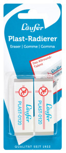 Läufer Gomme en plastique PLAST-0120, carte blister de 2