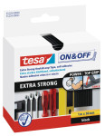 tesa On & Off Bande auto-agrippante Extra Strong, noir