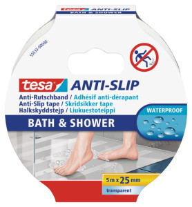 tesa Ruban adhésif anti-dérapant, Bain & Douche, transparent