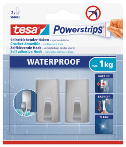 tesa Powerstrips Crochet ZOOM WATERPROOF Large, métal